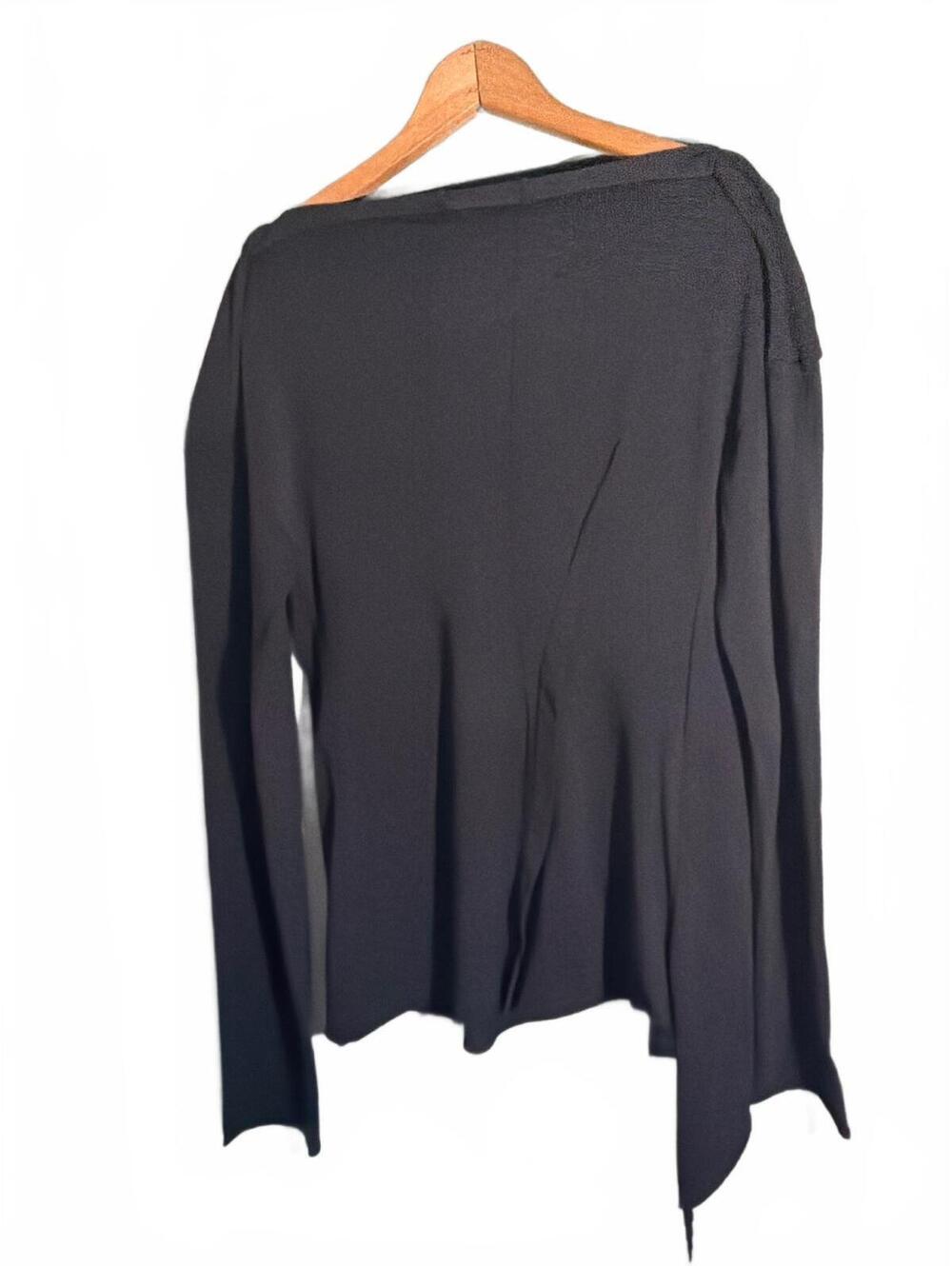 Ivan Grundalh Copenhagen Avant Garde Black Long Sleeve Asymmetric Hem Top XL